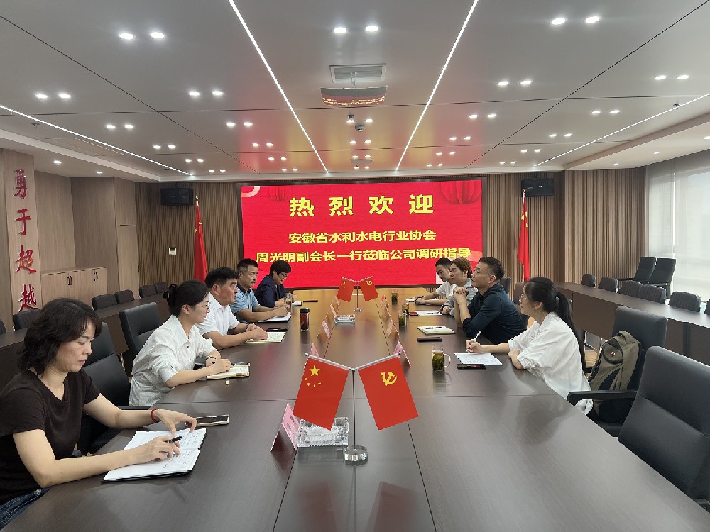 安徽省水利水電行業(yè)協(xié)會(huì)來(lái)我公司調(diào)研指導(dǎo)